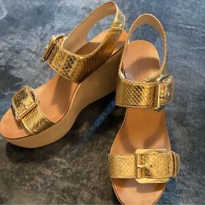 Michael Kors gold wedge